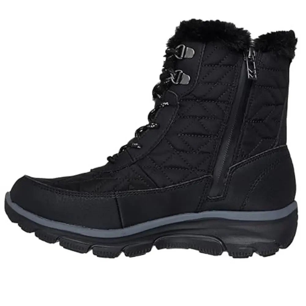 Skechers Womens Easy Going Frostline Winter Boots US 8.5 Black Waterproof NWT